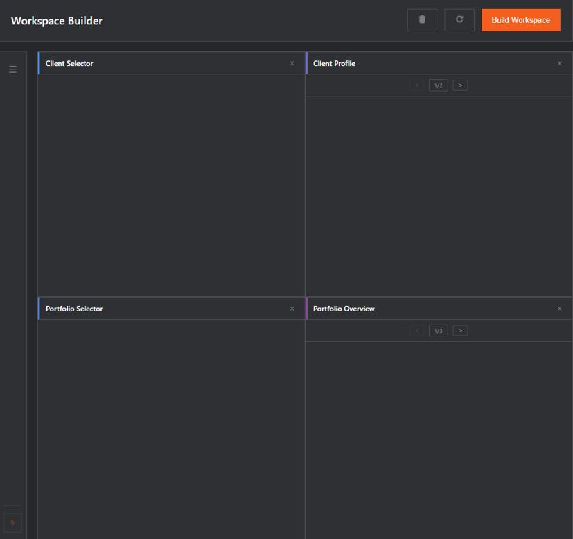 Workspace Widget in overview mode showing a workspace layout.